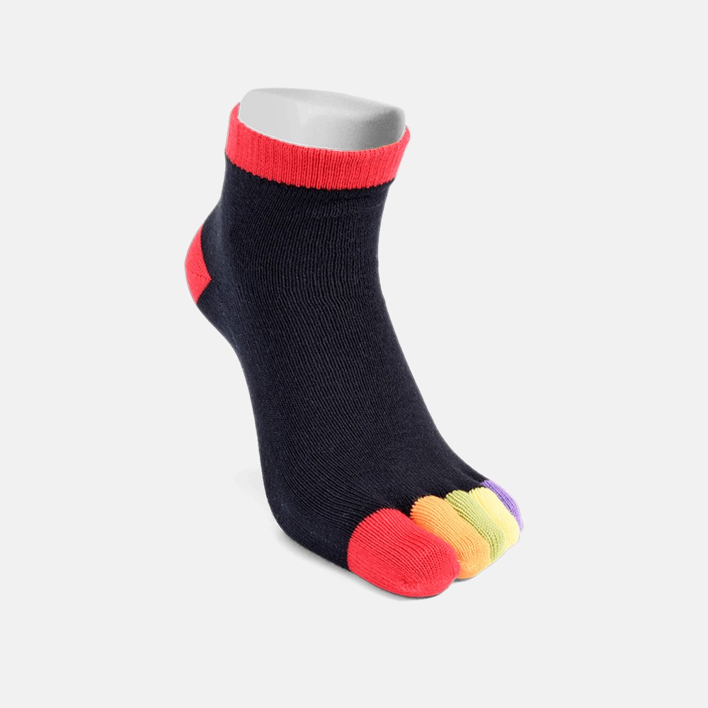 BÄR Zehensocken Rainbow - Schwarz / Rot